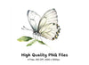 Elegant White Butterfly Clipart Bundle