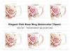 Elegant Pink Rose Clipart Bundle