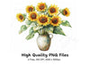 Sunflower Bouquets in Vases Clipart Bundle