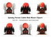 Spooky Cabins Under Blood Moon Clipart Bundle