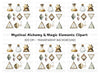 Alchemy Bottles and Geometric Symbols Clipart Bundle