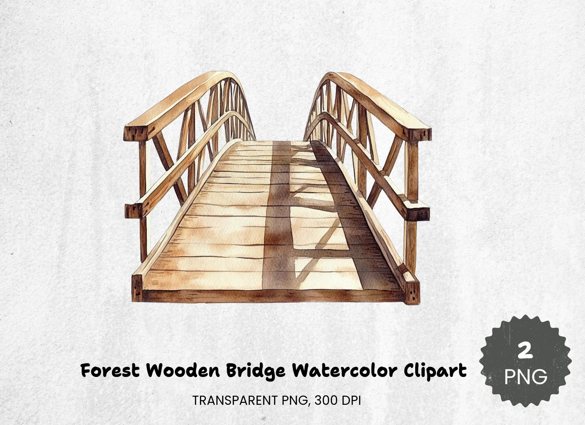 Forest Wooden Bridge Clipart Bundle - CraftNest - Digital Crafting and Art