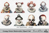 Creepy Clown Clipart Bundle