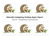 Sweet Hedgehog Holding Apple Clipart Bundle