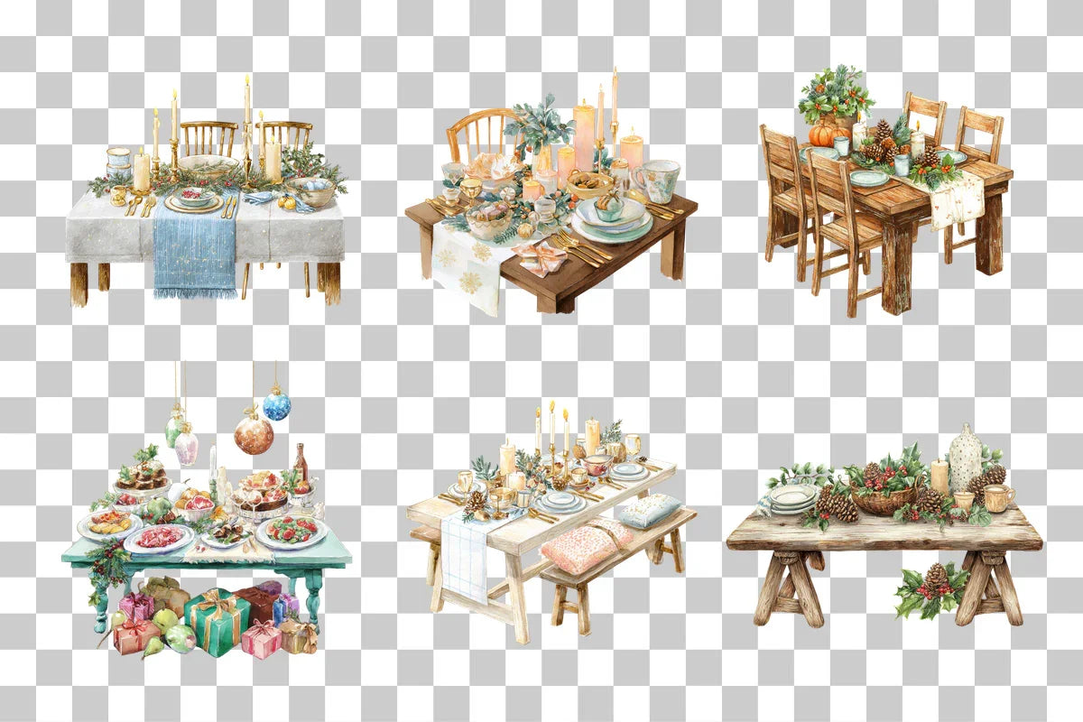 Cozy Dining Table Clipart Bundle - CraftNest - Digital Crafting and Art