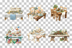 Cozy Dining Table Clipart Bundle - CraftNest - Digital Crafting and Art