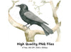 Crows and Greenery Clipart Bundle
