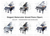 Grand Piano Musical Notes Clipart Bundle