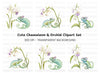 Chameleon and Orchid Clipart Bundle