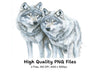 Gray Wolf Couple Clipart Bundle