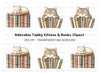 Cute Cats and Books Clipart Bundle