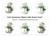 Cute Snowman Clipart Bundle