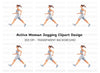 Fitness Woman Running Clipart Bundle