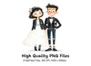 Punk Rock Wedding Illustration Clipart Bundle