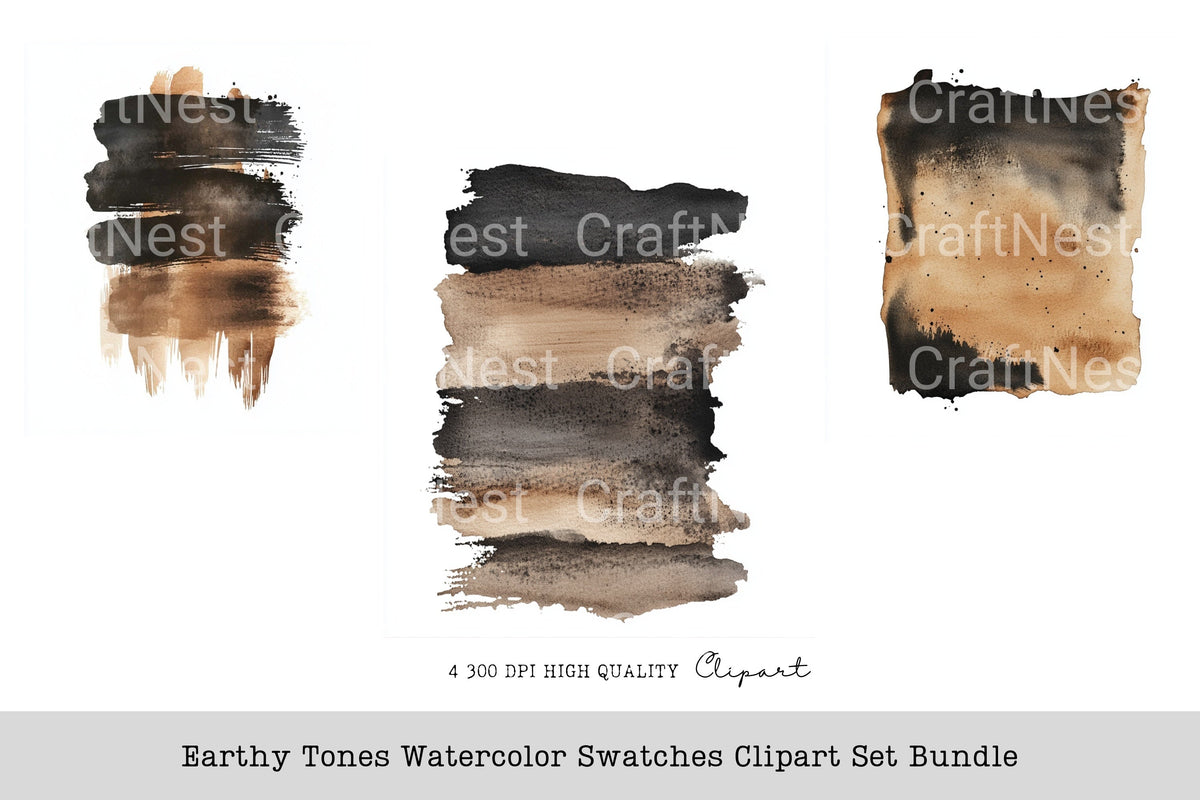 Earthy Tones Swatches Clipart Bundle