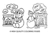 Cozy Snowman by Fireplace Coloring Books