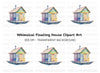 Colorful Floating House Clipart Bundle