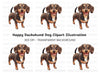Happy Dachshund Puppy Clipart Bundle