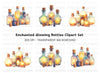 Glowing Magic Potion Bottles Clipart Bundle
