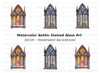 Gothic Stained Glass Window Clipart Bundle