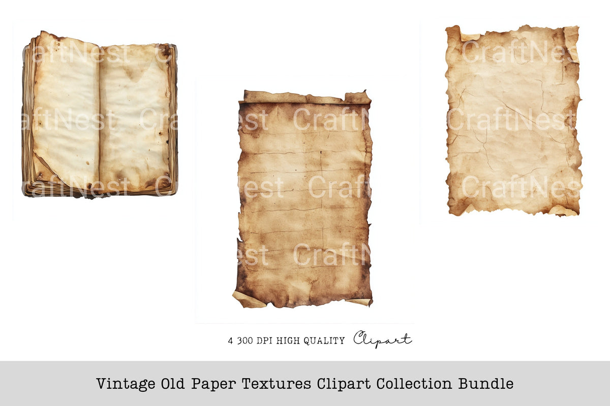 Vintage Old Textures Clipart Bundle