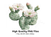 Prickly Pear Cactus Clipart Bundle