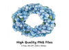 Blue Hydrangea Flower Wreath Clipart Bundle