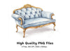Chic Blue French Armchair Clipart Bundle