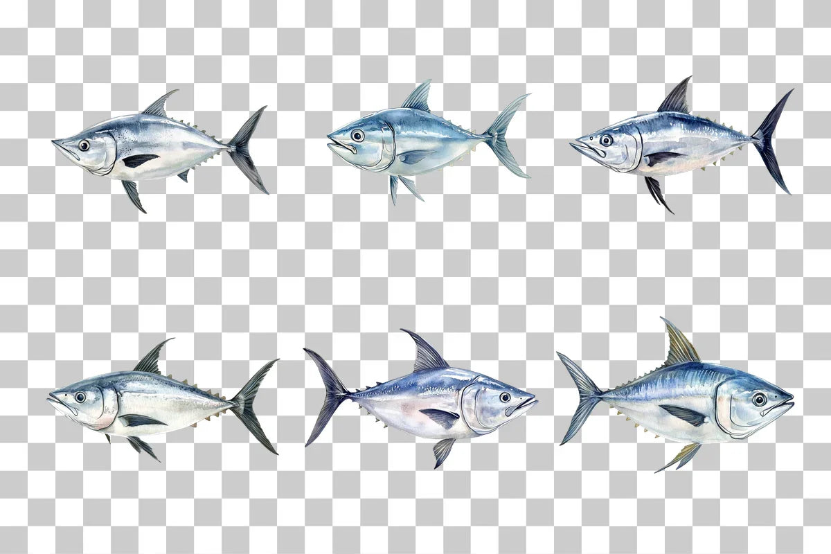 Tuna Fish Marine Life Clipart Bundle - CraftNest - Digital Crafting and Art