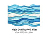 Abstract Blue Wave Patterns Clipart Bundle