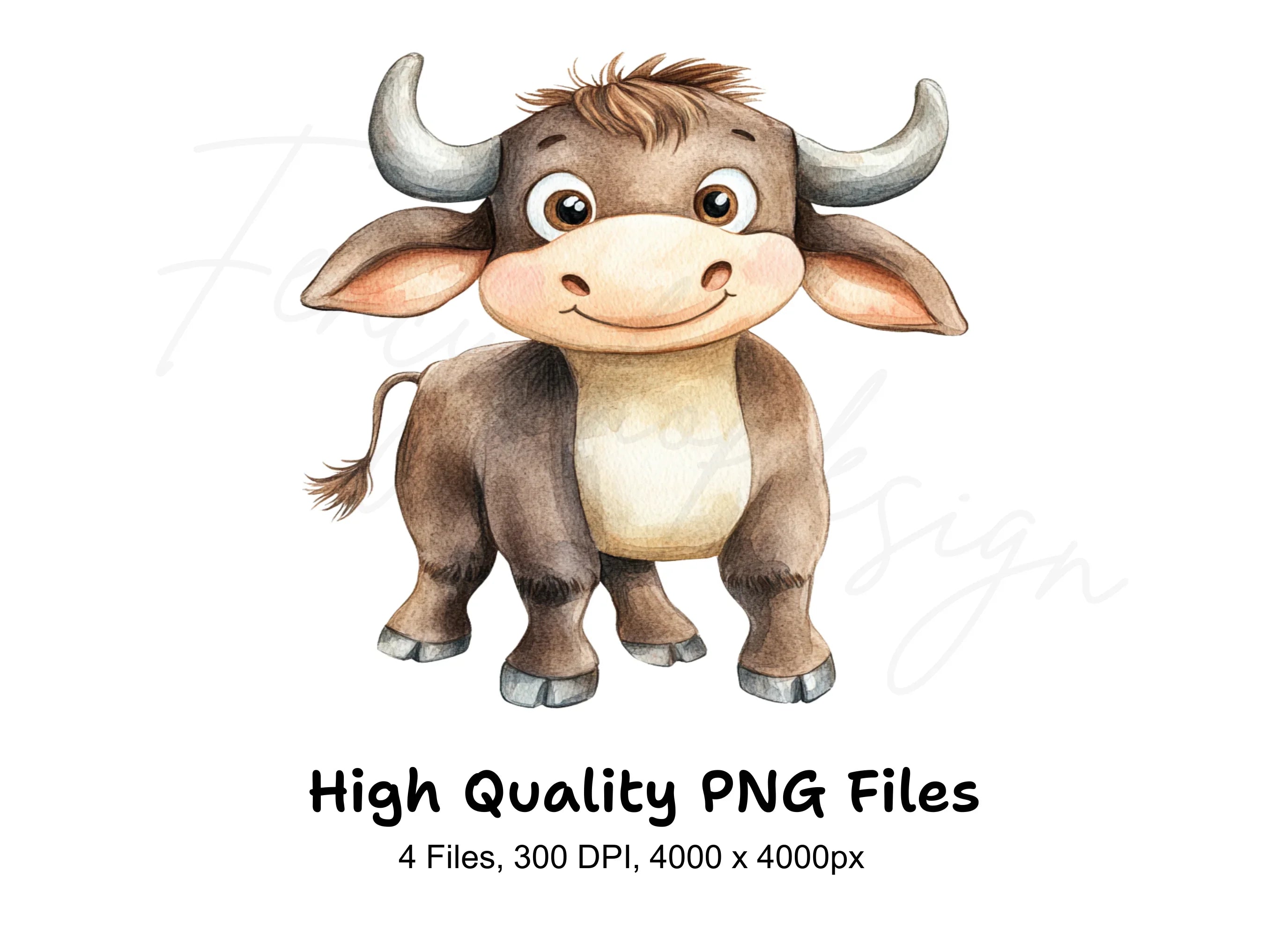 Adorable Baby Bull Clipart Bundle