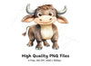 Adorable Baby Bull Clipart Bundle