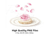 Romantic Rose Cupcake Clipart Bundle