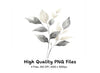 Elegant Gray Leafy Branch Clipart Bundle