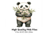 Cute Panda with Flowers Clipart Bundle
