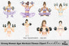 Strong Women Gym Workout Fitness Clipart Bundle