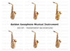 Golden Saxophone Musical Instrument Clipart Bundle