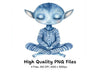 Sleeping Blue Elf Clipart Bundle
