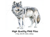 Majestic Gray Wolf Clipart Bundle