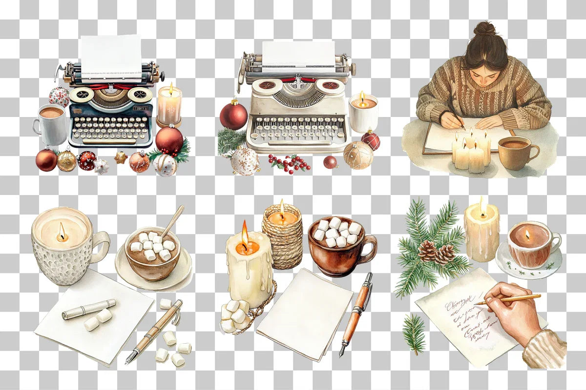 Cozy Winter Reading & Writing Clipart Bundle - CraftNest - Digital Crafting and Art