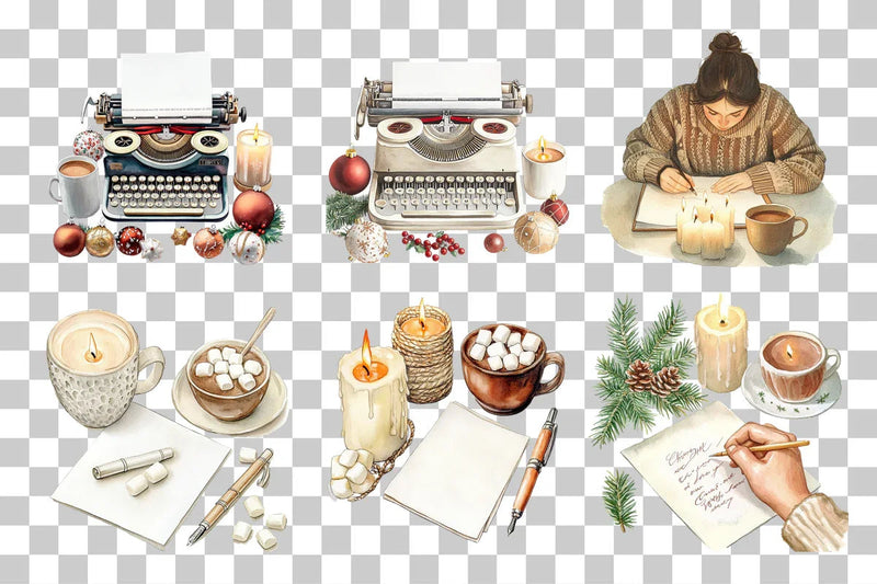 Cozy Winter Reading & Writing Clipart Bundle - CraftNest - Digital Crafting and Art