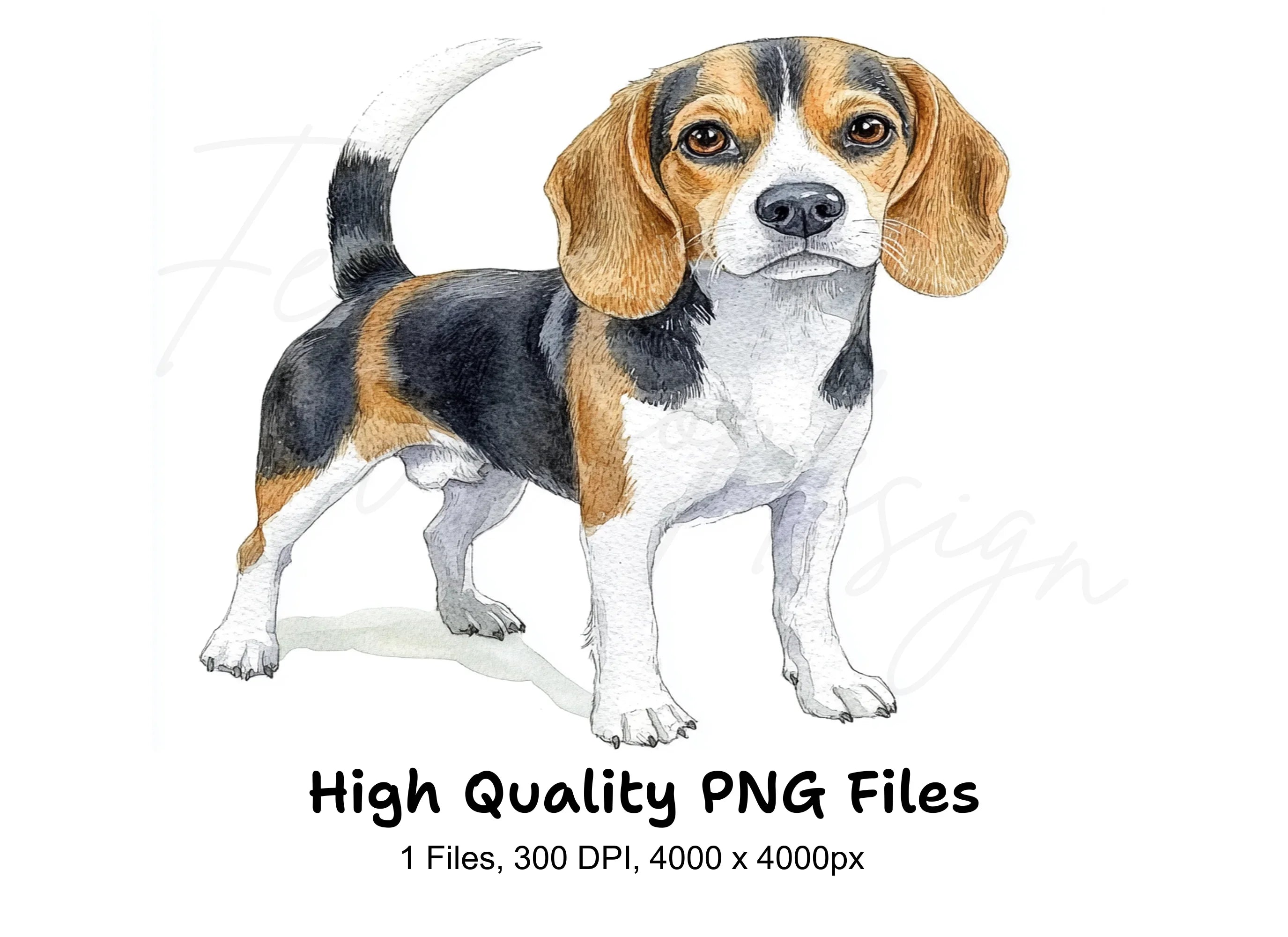 Majestic Adult Beagle Dog Clipart Bundle