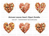 Autumn Leaves Heart Clipart Bundle