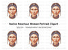 Native American Woman Portrait Clipart Bundle