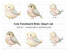 Cute Quilted Birds Clipart Bundle