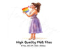 Girls with Pride Flag Clipart Bundle
