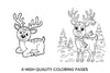Cute Reindeer Christmas Coloring Books