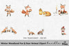 Cute Fox Winter Christmas Clipart Bundle
