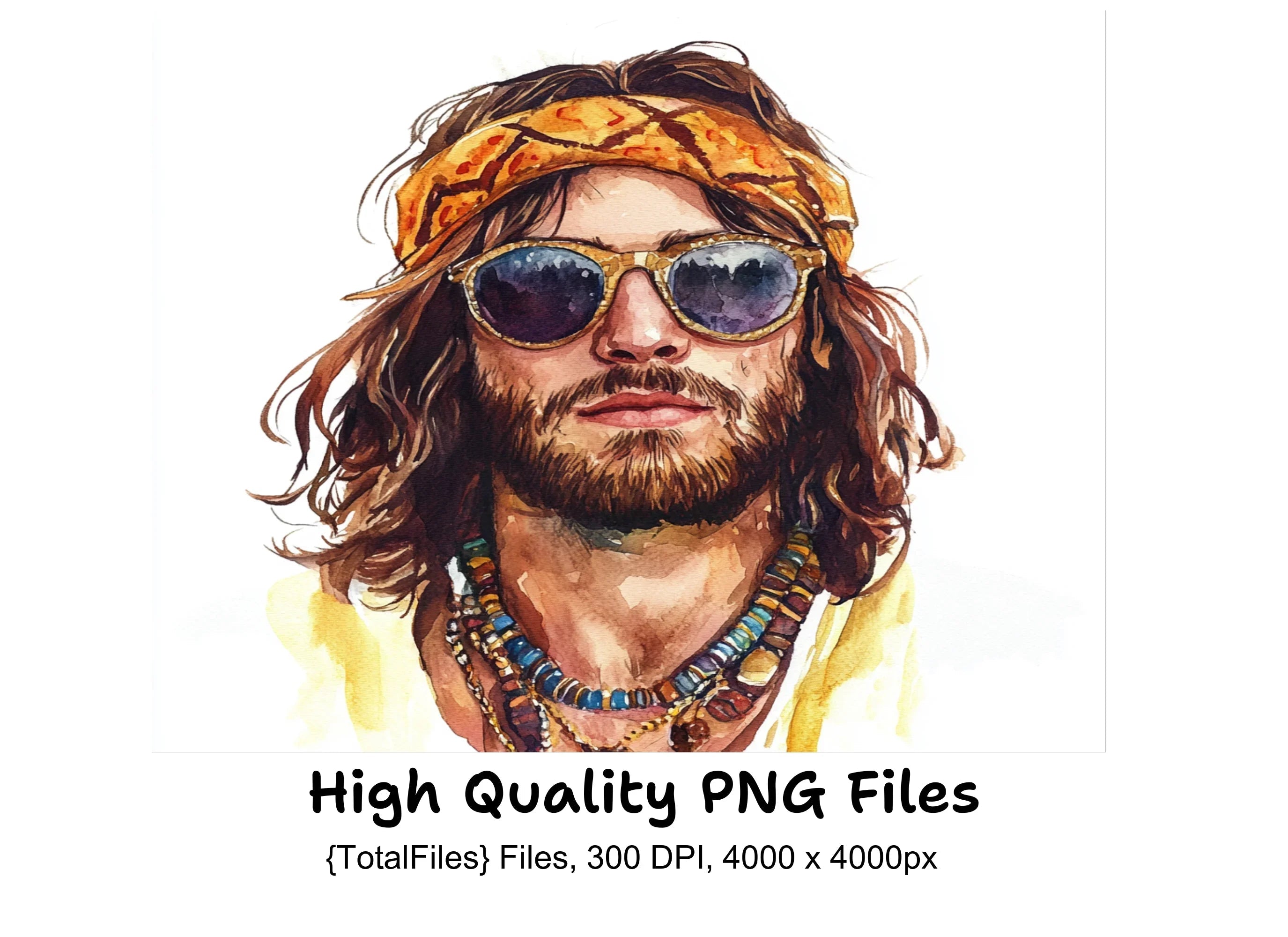 Bohemian Men Clipart Bundle
