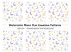 Moon and Stars Seamless Pattern Clipart Bundle